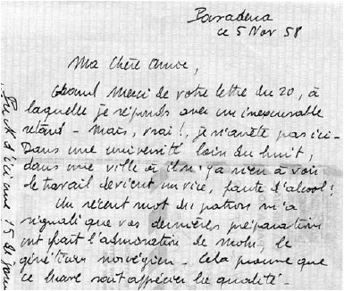 Figure 2. Photocopie d’une lettre envoyée par J.L. pendant son voyage aux États-Unis.