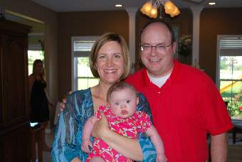 Kim and Blair Schwalb with daughter Meredith, age 7 months