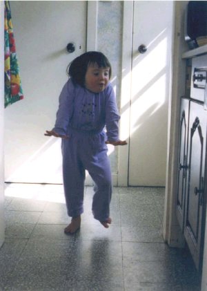 Galina Stevenson dancing in her pyjamas to the Jungle Book CD
