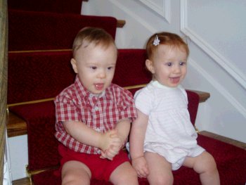 Twins on Stairs